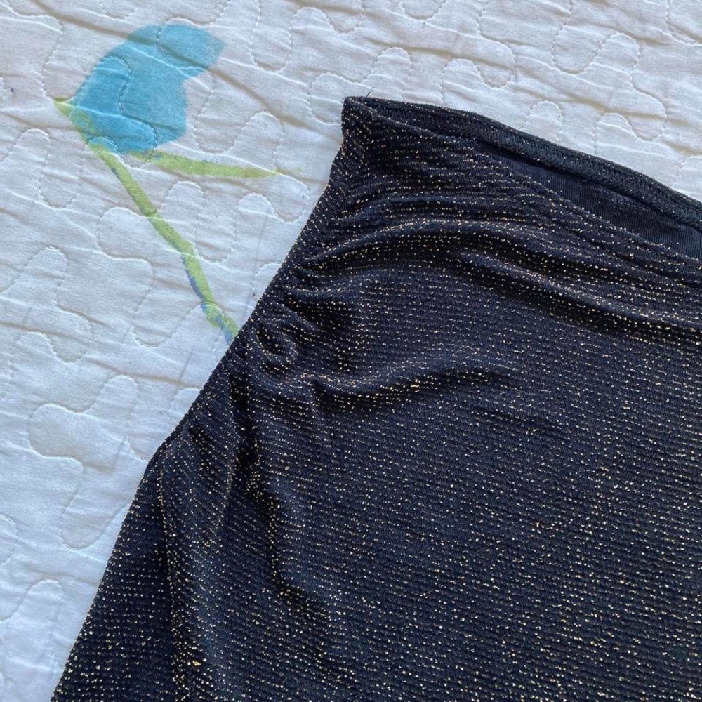 Vintage 90s Gold Glittery Midi Skirt ✨ - Picture 3 of 4